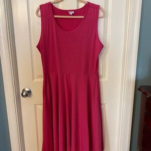 Sleeveless Lularoe Nicki Bright Pink Dress